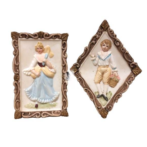 Other - ♥️4for$24♥️ - Small Vintage Porcelain Wall Hangings Plaques